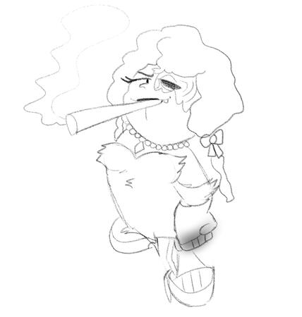 Tied-Down Sketch: $15